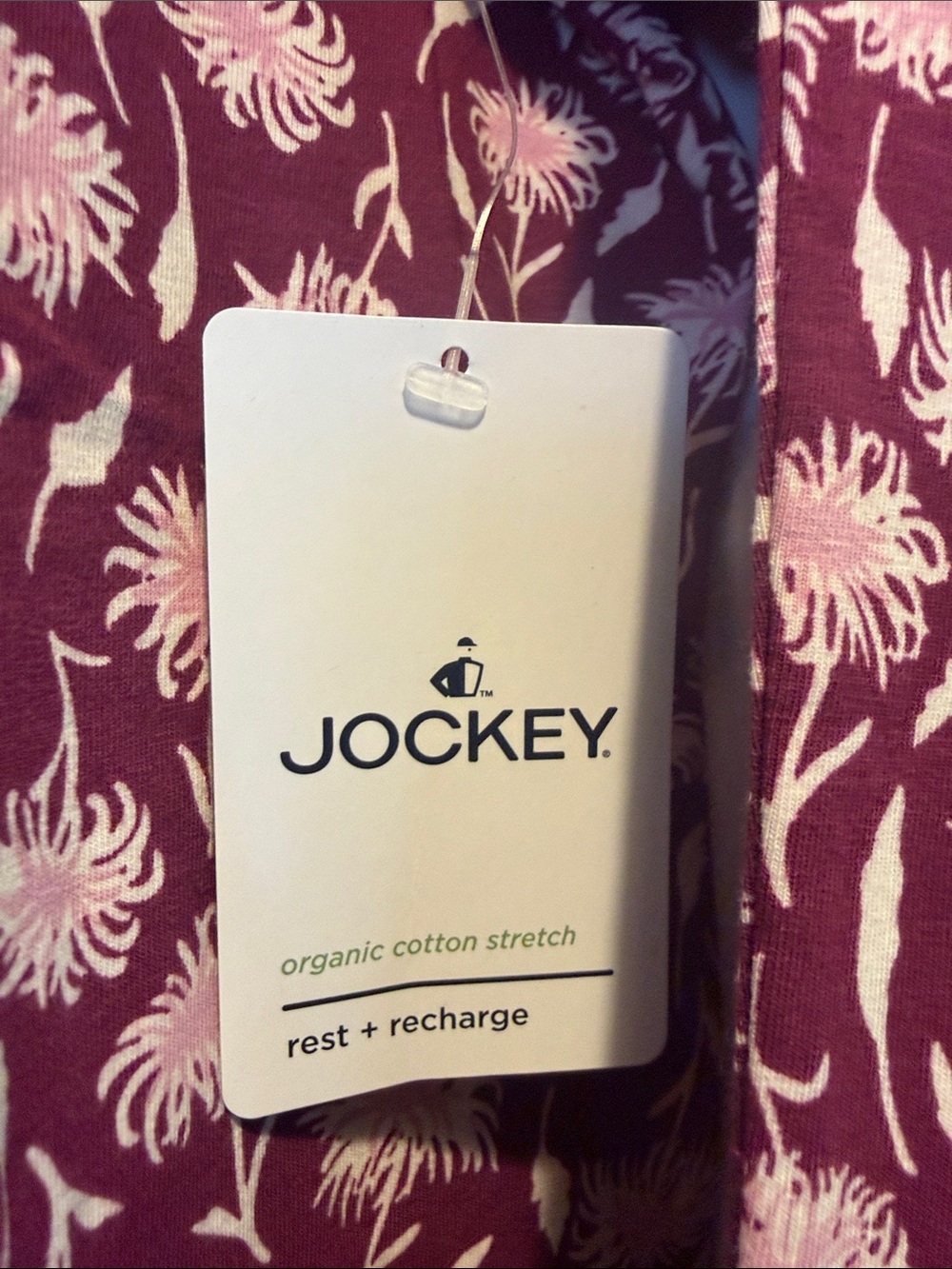 Jockey Wine and White Floral Capri Pajama Set… Multi sizes M and XXL NWT Comfy! - Picture 4 of 7